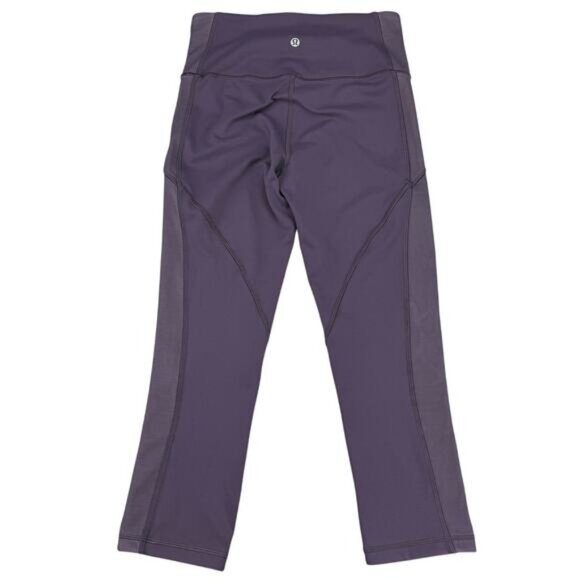 Lululemon Power Lines Crop Everlux 21" Cyber / Dark Chrome Size 6 - Picture 5 of 7